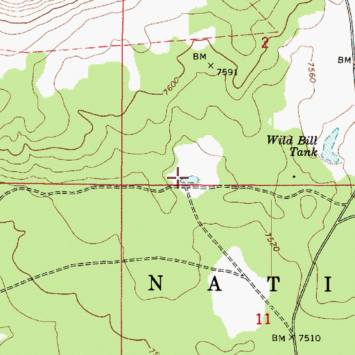 Topographic Map of Holding Pasture Tank, AZ