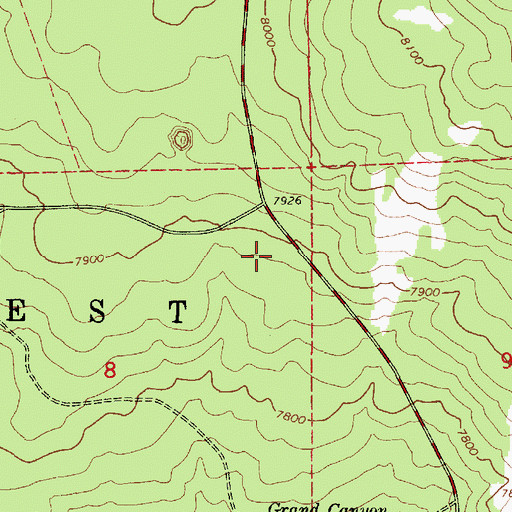 Topographic Map of One Eight Tank, AZ