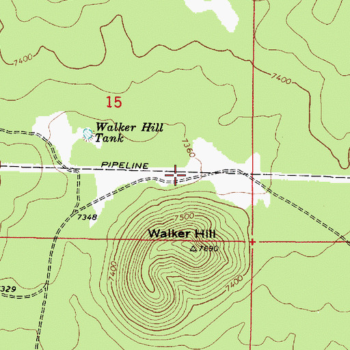 Topographic Map of Walker Tank, AZ