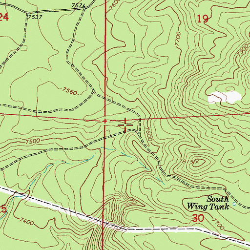 Topographic Map of West Wing Tank, AZ