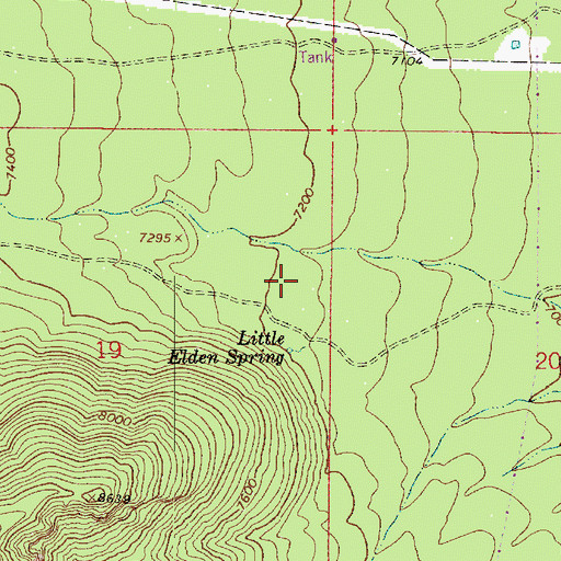 Topographic Map of Little Elden Sping Horse Camp, AZ