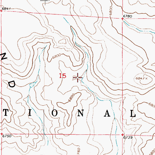 Topographic Map of Mustang Tank, AZ