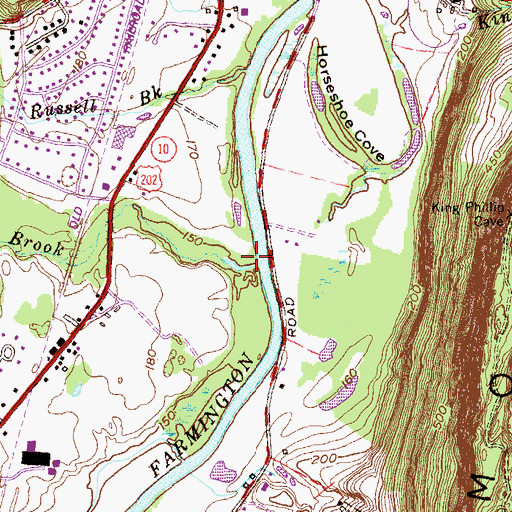 Topographic Map of Minister Brook, CT