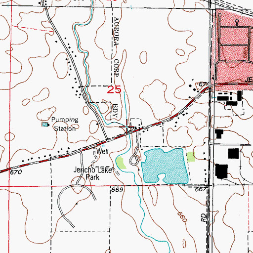 Topographic Map of Aurora Chain of Lakes, IL