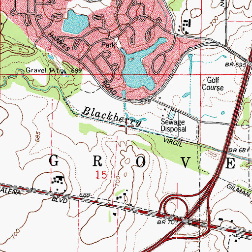 Topographic Map of Prestbury Branch, IL