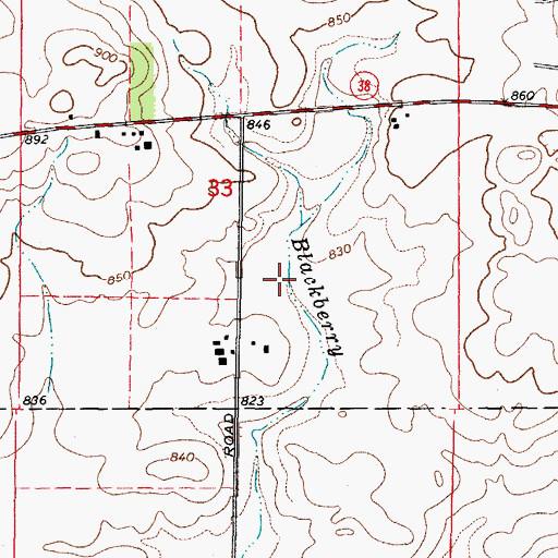 Topographic Map of Route 38 Branch, IL