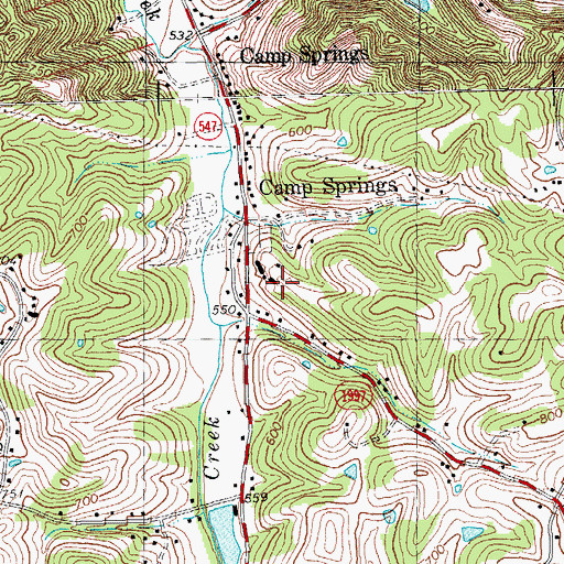 Topographic Map of Saint Josephs Church, KY