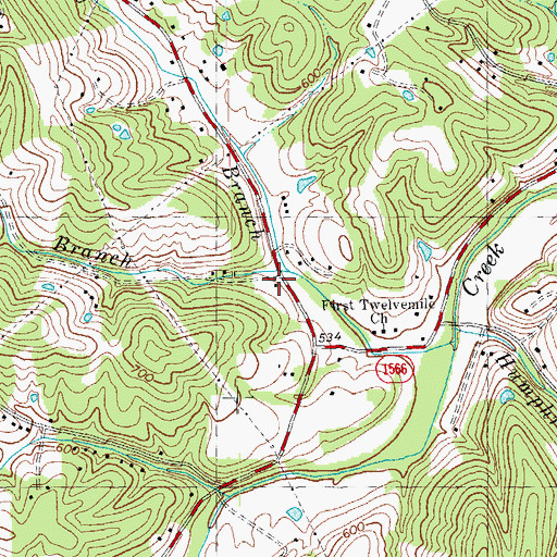 Topographic Map of Twelvemile School (historical), KY