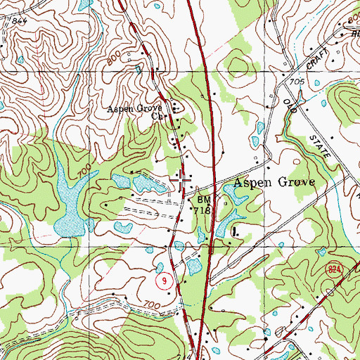 Topographic Map of Aspen Grove School (historical), KY