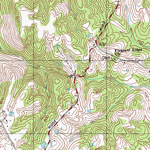 Topographic Map of Pleasant Ridge School (historical), KY