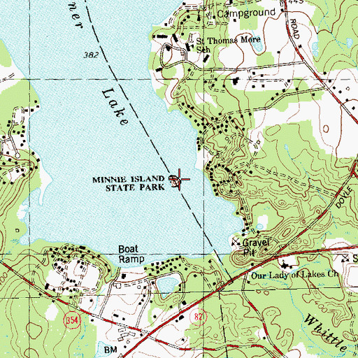 Topographic Map of Minnie Island, CT