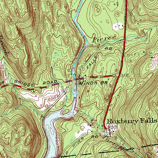 Topographic Map of Minor Brook, CT