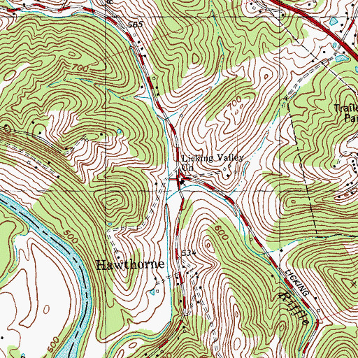 Topographic Map of Licking Valley Baptist Church, KY