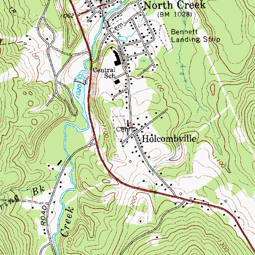 Topographic Map of Union Cemetery, NY
