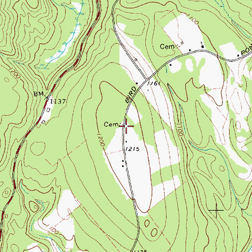 Topographic Map of Baroudi Family Cemetery, NY