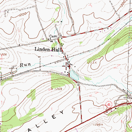 Topographic Map of Mackeys Run, PA
