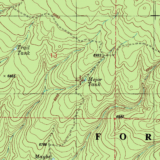 Topographic Map of Mejor Tank, AZ