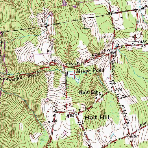 Topographic Map of Minor Pond, CT