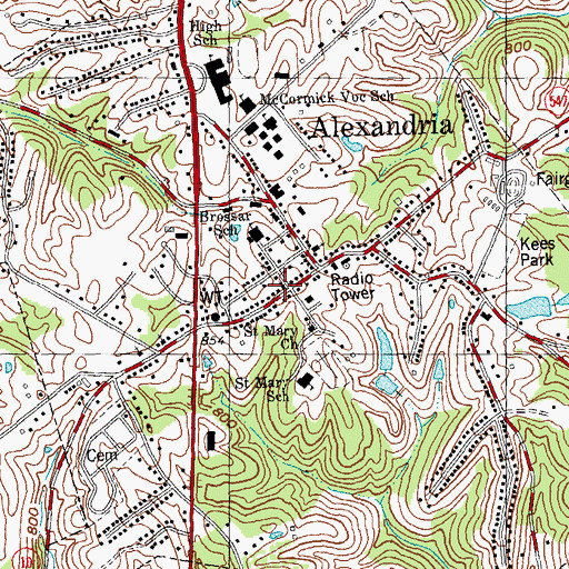 Topographic Map of Saint Paul's United Church of Christ, KY