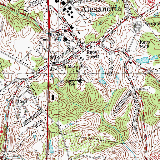 Topographic Map of Saint Mary School, KY