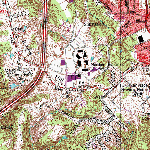 Topographic Map of Albright Health Center, KY