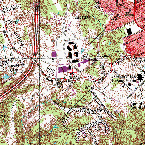 Topographic Map of Friendship Field, KY