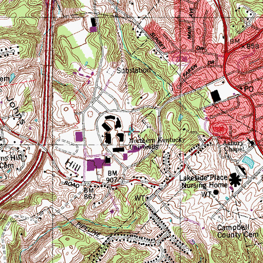 Topographic Map of Lake Inferior, KY