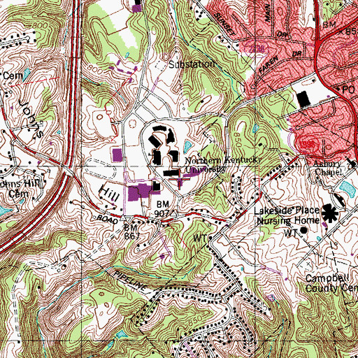 Topographic Map of Lucas Administrative Center, KY