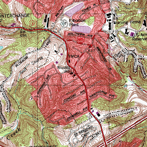 Topographic Map of First Christian Church, KY