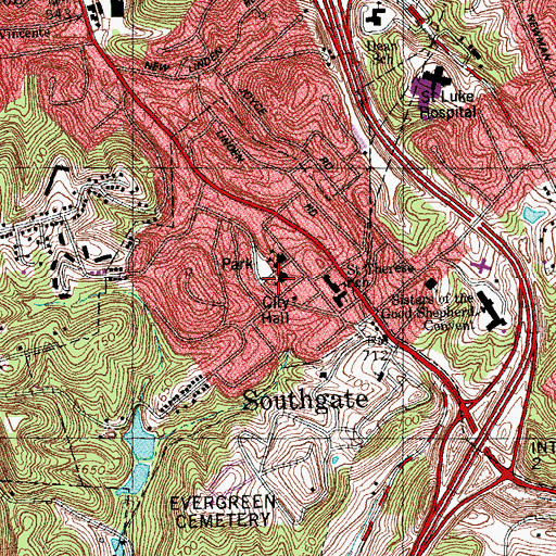 Topographic Map of New Hope United Methodist Church, KY