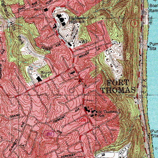 Topographic Map of Saint Andrews Episcopal Church, KY