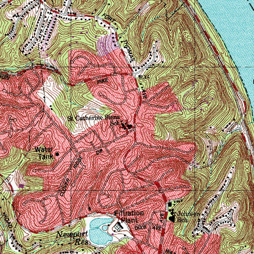Topographic Map of Saint Catherine of Siena Church, KY