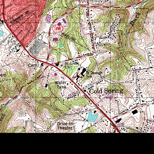 Topographic Map of Saint Joseph Church, KY