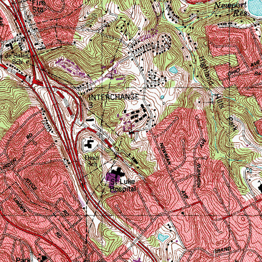 Topographic Map of Saint Paul United Church of Christ, KY