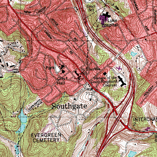Topographic Map of Saint Therese Church, KY