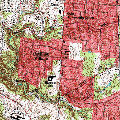 Topographic Map of Delhi Township Fire Department Station 33, OH