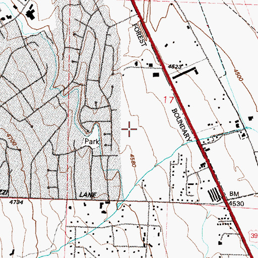 Topographic Map of Bishop Manogue High School, NV