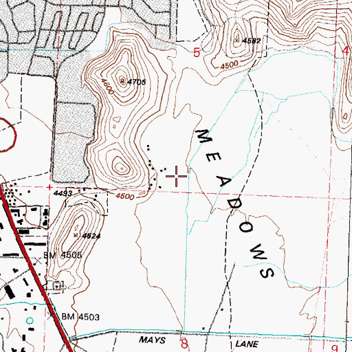 Topographic Map of Child Garden South Meadows, NV
