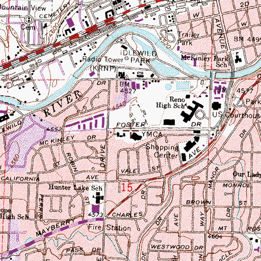 Topographic Map of First Baptist Childrens Center, NV