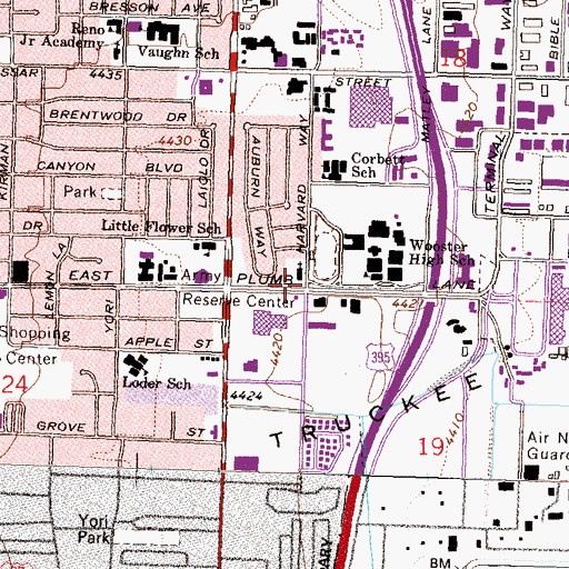 Topographic Map of Safe Harbor Church School, NV