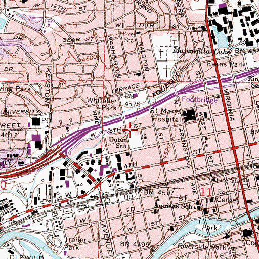 Topographic Map of Saint Marys Childrens Garden, NV