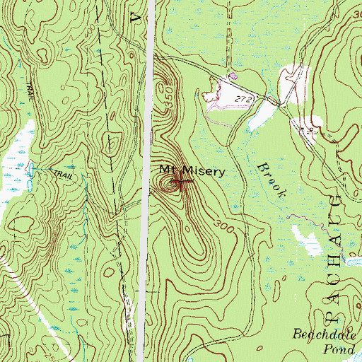 Topographic Map of Mount Misery, CT