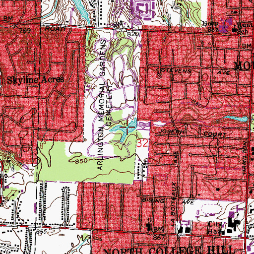 Topographic Map of Brickyard Pond, OH