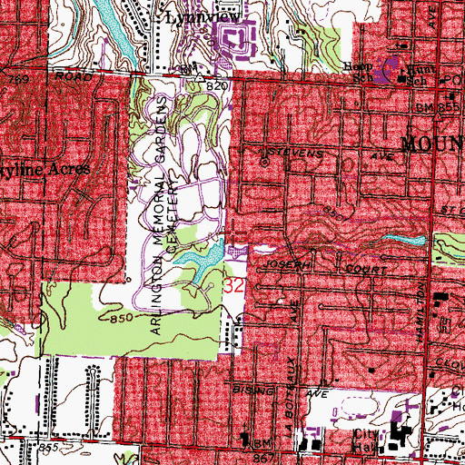Topographic Map of Forest Avenue Wetland Park, OH