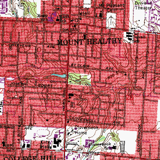 Topographic Map of Heritage Park, OH