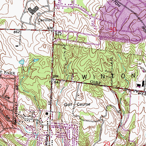 Topographic Map of Possum Run Youth Camp, OH