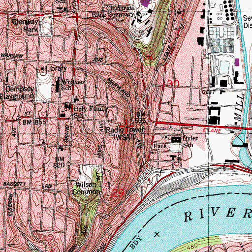 Topographic Map of Goforth Quarry, OH