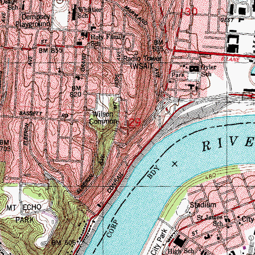Topographic Map of Goodhue Quarry, OH