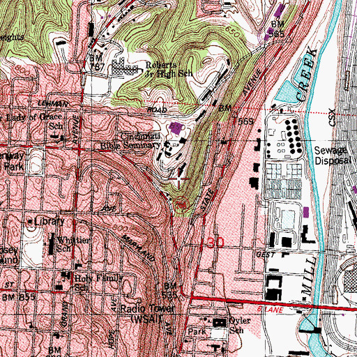 Topographic Map of Neff Quarry, OH