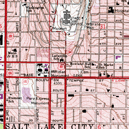 Topographic Map of Brigham Young Family Memorial Cemetery, UT